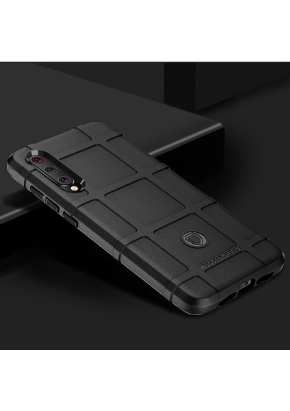 Xiaomi Mi 9-Black Için Sağlam Shock Anti-Shock Square Grid Doku Tpu Telefon Kapağı (Yurt Dışından)