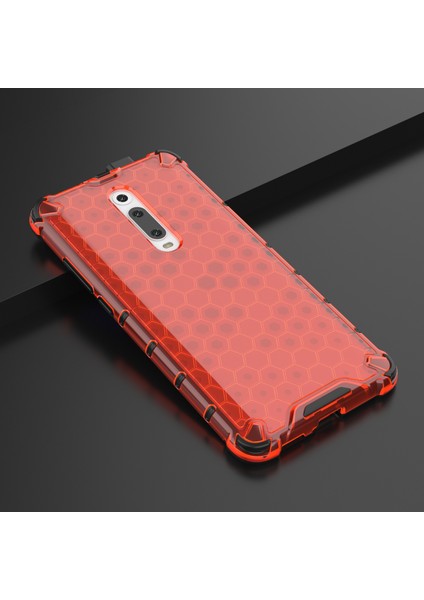 Petek Deseni Tpu+Pc Hibrit Şok Geçirmez Telefon Xiaomi Redmi K20/REDMI K20 Pro/mi 9t/mi 9t Pro-Kırmızı (Yurt Dışından)