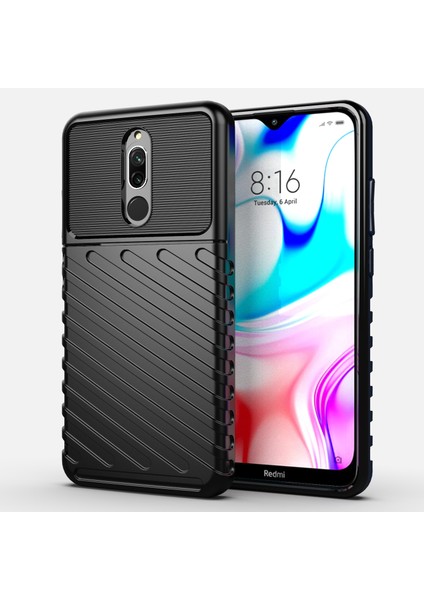 4U Sky Twill Doku Yumuşak Tpu Xiaomi Redmi 8-Black Için (Yurt Dışından)