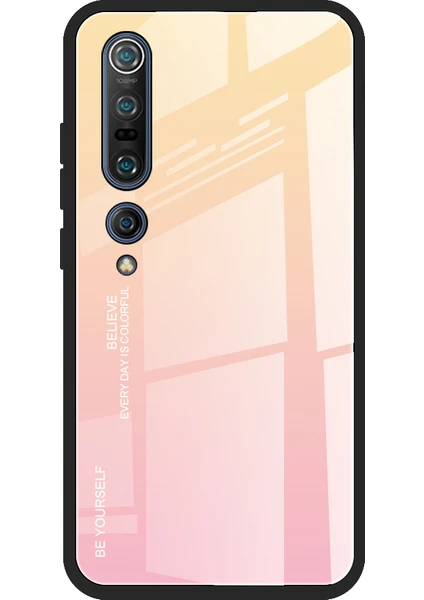 4U Sky Xiaomi Mi 10/mi 10 Pro-Yüz Pembesi Için Gradyan Renk Temsilli Cam+Pc+Tpu Telefon Kılıfı (Yurt Dışından)