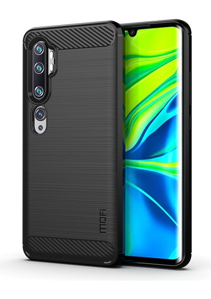 Xiaomi Mi Cc9 Pro/not 10/not 10 Pro-Black Için Karbon Fiber Fırçalı Tpu Kabuğu (Yurt Dışından)