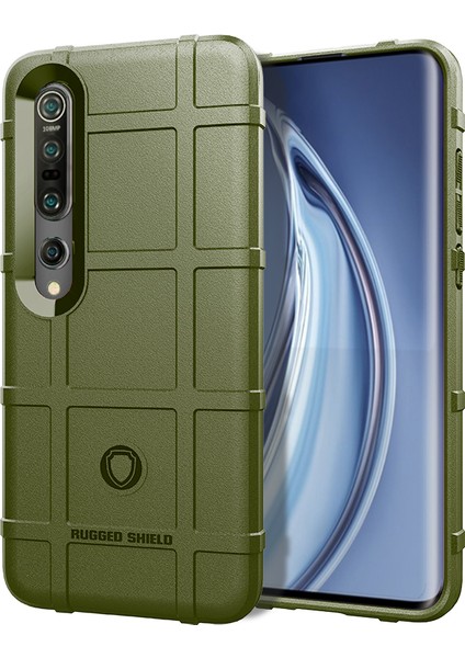 Anti-Shock Square Grid Doku Tpu Tpu Telefon Kılıfı Xiaomi Mi 10 Pro/mi 10 Yeşil (Yurt Dışından)