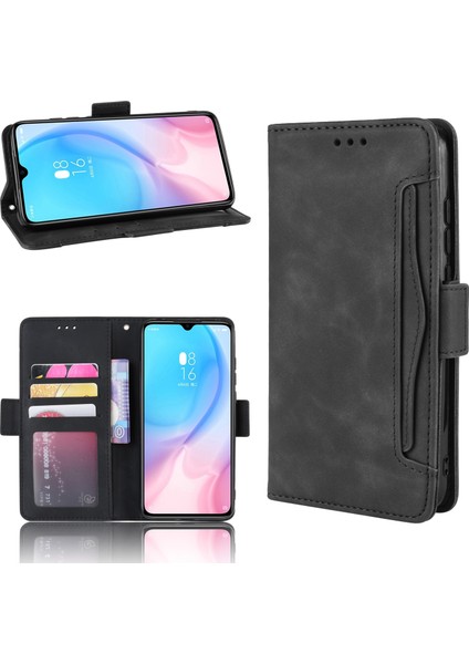 Cüzdan Deri Stand Telefon Muhafazası Xiaomi Mi 9-Black Için Birden Fazla Kart Yuvası (Yurt Dışından)