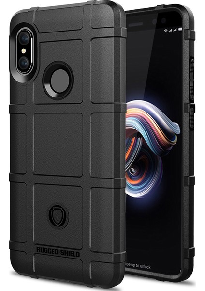 Anti-Shock Square Izgara Dokusu Yumuşak Tpu Cep Telefonu Xiaomi Için Redmi Not 5 Pro (Çift Kamera)/redmi Note 5 (Çin) -Black (Yurt Dışından)