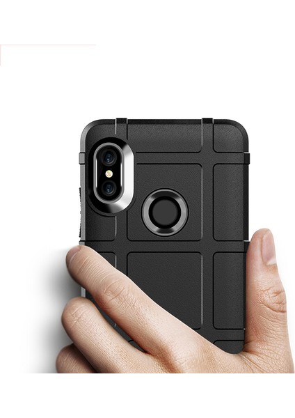 Anti-Shock Square Izgara Dokusu Yumuşak Tpu Cep Telefonu Xiaomi Için Redmi Not 5 Pro (Çift Kamera)/redmi Note 5 (Çin) -Black (Yurt Dışından)