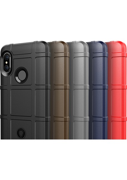 Anti-Shock Square Izgara Dokusu Yumuşak Tpu Cep Telefonu Xiaomi Için Redmi Not 5 Pro (Çift Kamera)/redmi Note 5 (Çin) -Black (Yurt Dışından)