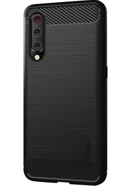 Xiaomi Mi 9-Black Için Karbon Fiber Doku Fırçalanmış Tpu Telefon Kasası (Yurt Dışından)