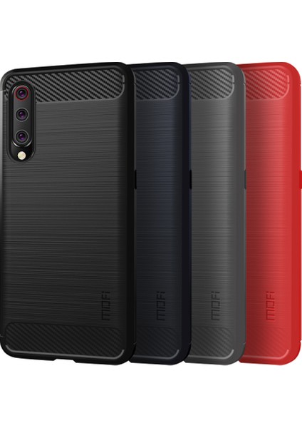 Xiaomi Mi 9-Black Için Karbon Fiber Doku Fırçalanmış Tpu Telefon Kasası (Yurt Dışından)