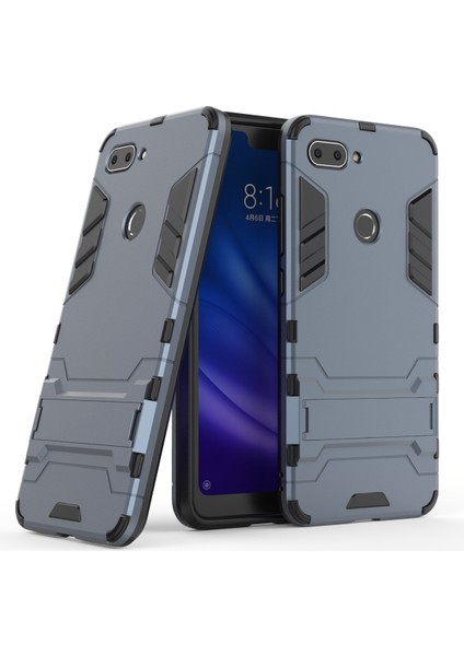 Serin Koruma Kickstand Pc Tpu Cep Telefon Kapağı Xiaomi Mi 8 Lite/xiaomi Mi 8 Gençlik (Mı 8x) -Dark Mavi (Yurt Dışından)
