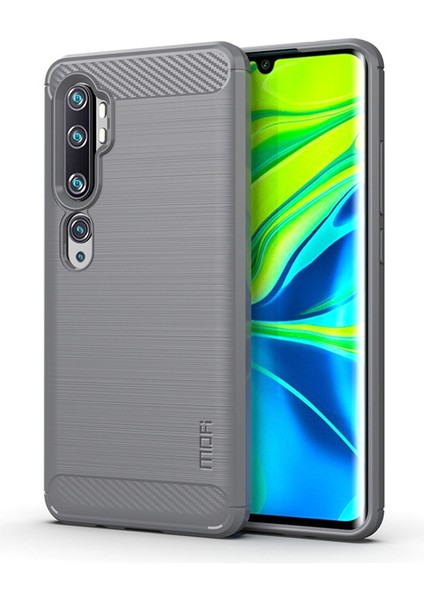 Xiaomi Mi Cc9 Pro/not 10/not 10 Pro-Grey Için Karbon Fiber Fırçalı Tpu Kabuğu (Yurt Dışından)