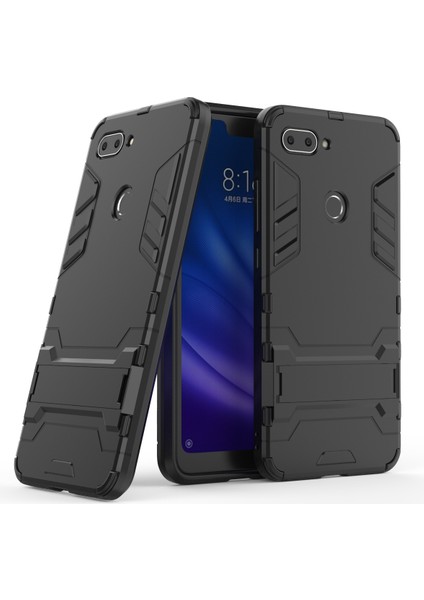 Serin Koruma Kickstand Pc Tpu Hibrit Kılıfı Xiaomi Mi 8 Lite/xiaomi Mi 8 Genç (Mı 8x) -Black (Yurt Dışından)