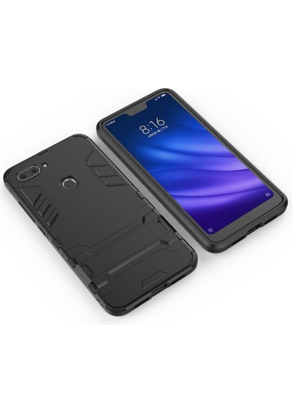 Serin Koruma Kickstand Pc Tpu Hibrit Kılıfı Xiaomi Mi 8 Lite/xiaomi Mi 8 Genç (Mı 8x) -Black (Yurt Dışından)