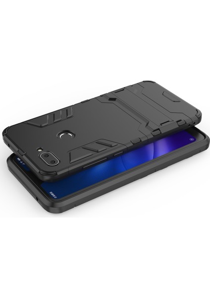 Serin Koruma Kickstand Pc Tpu Hibrit Kılıfı Xiaomi Mi 8 Lite/xiaomi Mi 8 Genç (Mı 8x) -Black (Yurt Dışından)