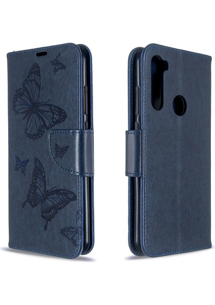 Xiaomi Redmi Için Kelebek Cüzdan Deri Stand Kılıfı Not 8t-Blue (Yurt Dışından) fırsatları