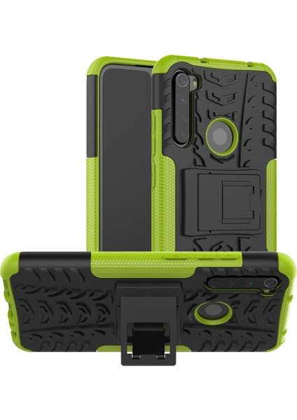 Serin Lastik Hibrid Pc+Tpu Kapak Kabuğu Xiaomi Için Kickstand ile Not 8-Yeşil (Yurt Dışından)