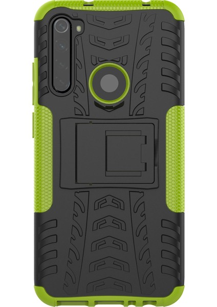 Serin Lastik Hibrid Pc+Tpu Kapak Kabuğu Xiaomi Için Kickstand ile Not 8-Yeşil (Yurt Dışından)