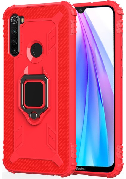 Parmak Kickstand Shockproof Tpu Koruyucu Telefon Kılıfı Xiaomi Redmi Note 8t-Red Için (Yurt Dışından)