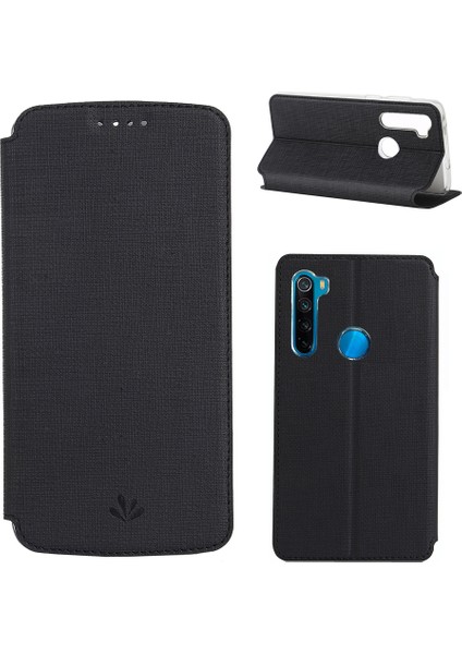 Dmx Cross Doku Deri Stand Kılıfı Xiaomi Redmi Için Kart Yuvası Not 8-Black (Yurt Dışından)