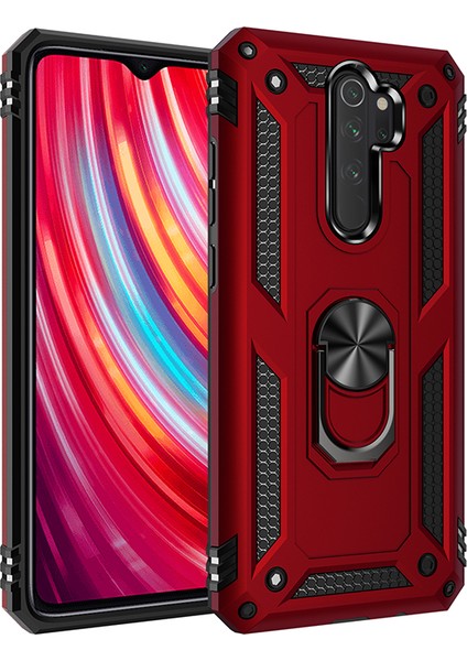 Pc+Tpu Kickstand Mobil Kapak Xiaomi Redmi Note 8 Pro-Kırmızı (Yurt Dışından)