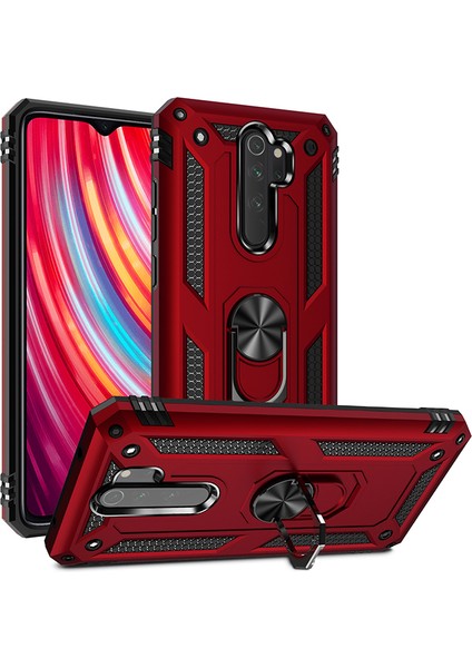 Pc+Tpu Kickstand Mobil Kapak Xiaomi Redmi Note 8 Pro-Kırmızı (Yurt Dışından)