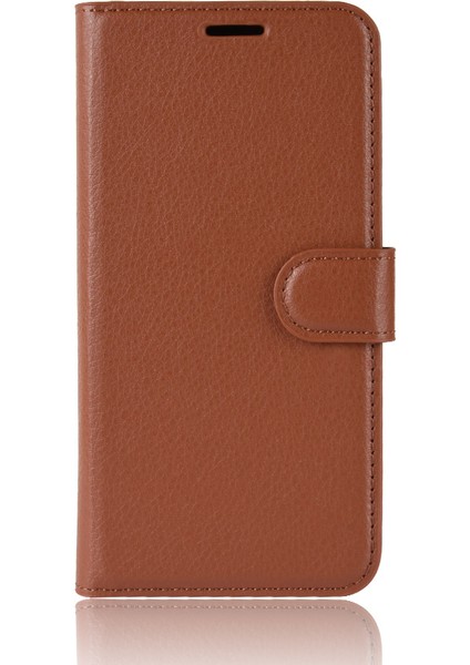 Xiaomi Redmi Için Litchi Cilt Tasarım Deri Kılıfı Not 8t-Brown (Yurt Dışından)