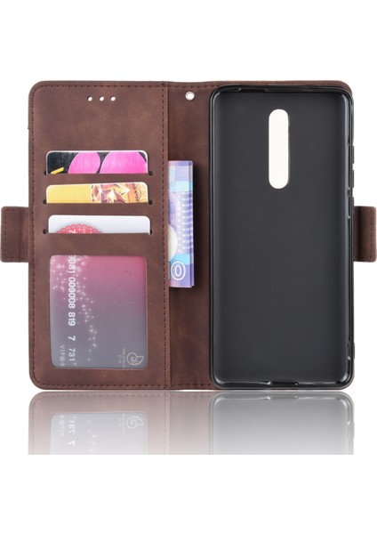 Deri Cüzdan Stand Telefon Kapağı Kılıfı Xiaomi Redmi K20 Pro/redmi K20/MI 9t/mi 9t Pro-Brown (Yurt Dışından)