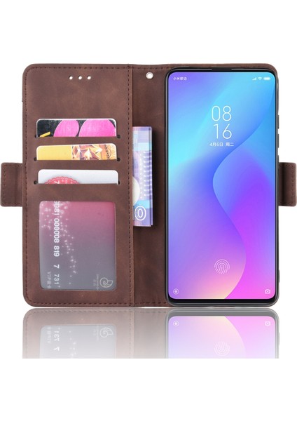 Deri Cüzdan Stand Telefon Kapağı Kılıfı Xiaomi Redmi K20 Pro/redmi K20/MI 9t/mi 9t Pro-Brown (Yurt Dışından)