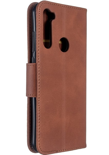 Xiaomi Redmi Için Pu Deri Cüzdan Stand Kılıf Kapağı Not 8t-Dark Brown (Yurt Dışından)