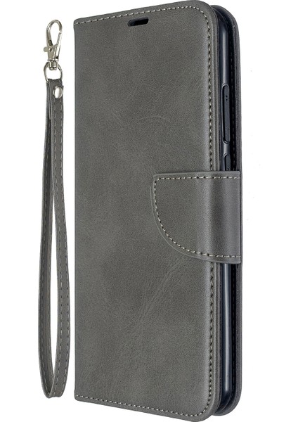 Xiaomi Redmi Için Pu Deri Cüzdan Stand Kılıf Kapağı Not 8t-Grey (Yurt Dışından)
