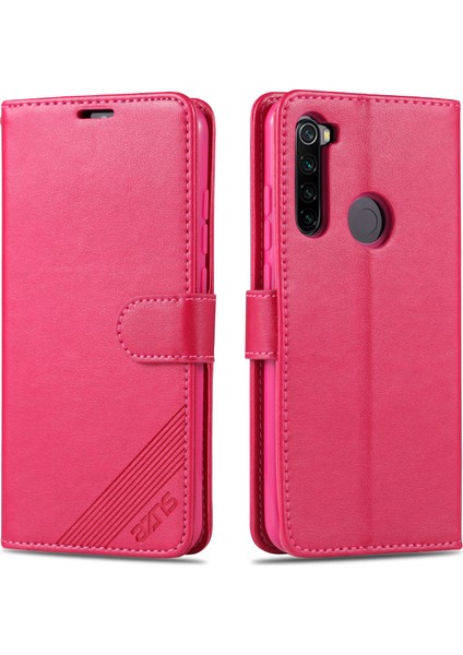 Xiaomi Redmi Için Pu Deri Cüzdan Stand Telefon Kılıfı Not 8t-Rose (Yurt Dışından)