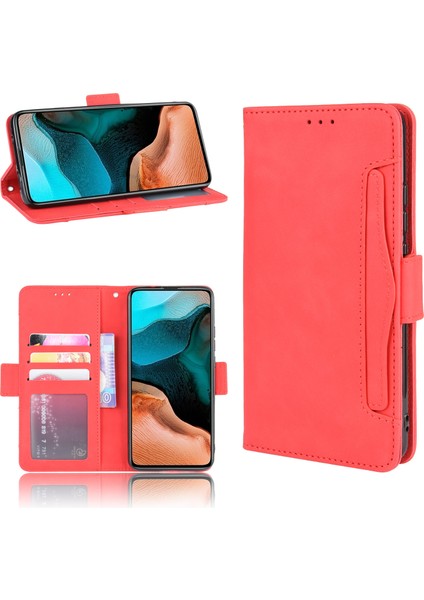Xiaomi Için Cüzdan Standı Kabuğu ile Deri Redmi K30 Pro/xiaomi Poco F2 Pro/redmi K30 Pro Zoom-Red (Yurt Dışından)
