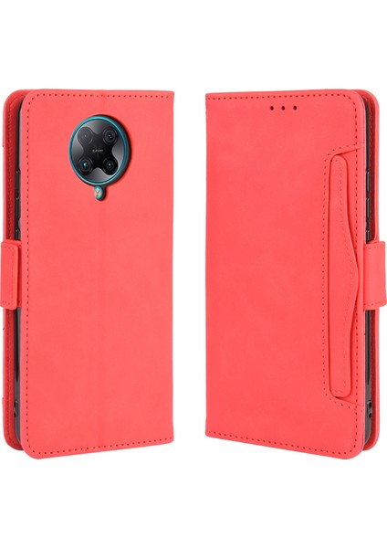 Xiaomi Için Cüzdan Standı Kabuğu ile Deri Redmi K30 Pro/xiaomi Poco F2 Pro/redmi K30 Pro Zoom-Red (Yurt Dışından)