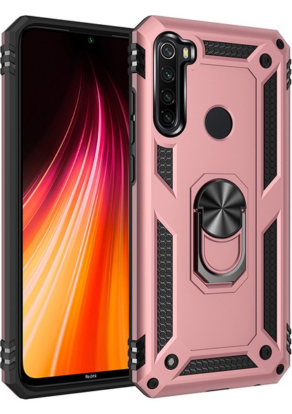 Hibrid Pc Tpu Kickstand Zırh Telefon Kabuğu Kılıfı Xiaomi Redmi Not 8t-Rose Altın (Yurt Dışından)