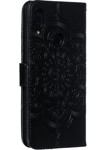 Xiaomi Redmi Için Not 7s/not 7/note 7 Pro (Hindistan) Prescrint Mandala Çiçek Deri Cüzdan Kapağı Telefon Kılıfı Black (Yurt Dışından) fırsatları
