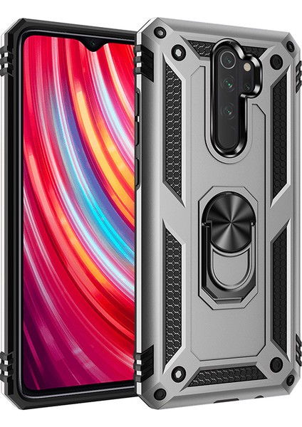 Pc+Tpu Kickstand Mobil Kapak Xiaomi Redmi Note 8 Pro-Silver (Yurt Dışından)