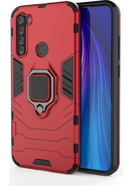 Serin Koruma Pc+Tpu Hibrid Mobil Çantası Xiaomi Redmi Için Kickstand ile Not 8t-Red (Yurt Dışından)