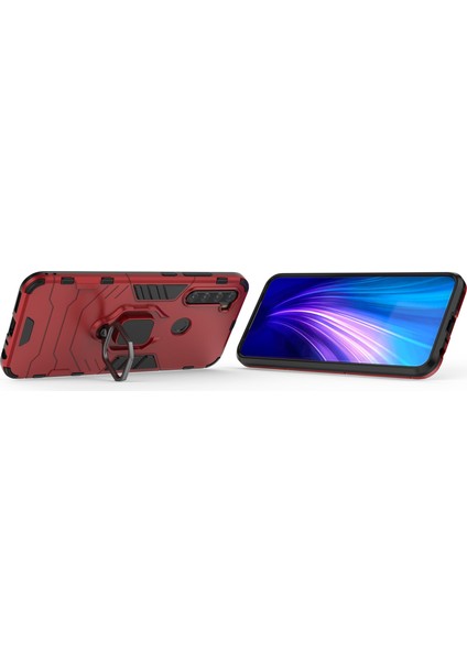 Serin Koruma Pc+Tpu Hibrid Mobil Çantası Xiaomi Redmi Için Kickstand ile Not 8t-Red (Yurt Dışından)