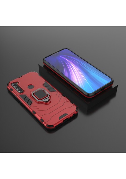 Serin Koruma Pc+Tpu Hibrid Mobil Çantası Xiaomi Redmi Için Kickstand ile Not 8t-Red (Yurt Dışından)