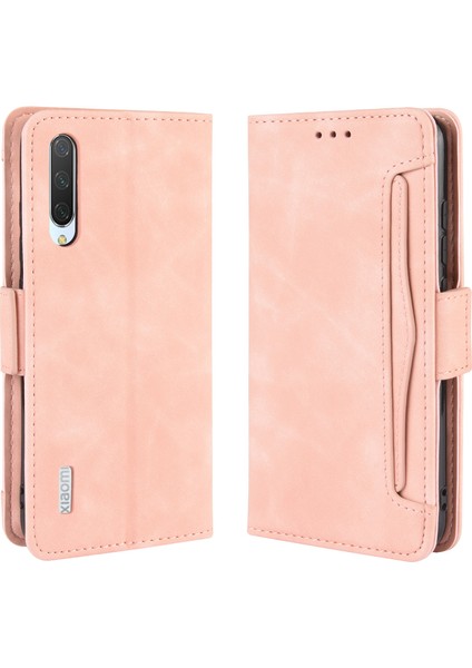 Cüzdan Standı Deri Telefon Kasası Xiaomi Mi CC9E/MI A3-Pink Için Birden Fazla Kart Yuvası ile (Yurt Dışından)