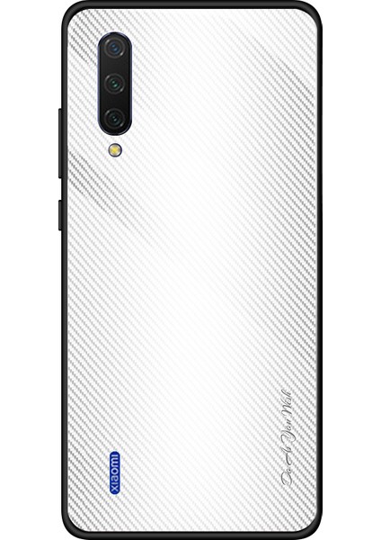 Doku Gradyan Temsilli Cam Geri+Xiaomi Mi Cc9/ Mi Cc9 Meitu Edition/ Mi 9 Lite-White Için Yumuşak Tpu Kenar Telefon Kapağı (Yurt Dışından)