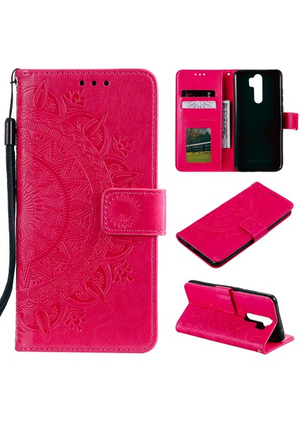 Xiaomi Redmi Için Çiçek Deri Cüzdan Telefon Muhafazası Not 8 Pro-Rose (Yurt Dışından)