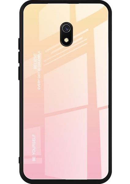 Xiaomi Redmi 8A-ALTIN Pembesi Için Gradyan Renk Temsilli Cam+Pc+Tpu Combo Kılıf (Yurt Dışından)