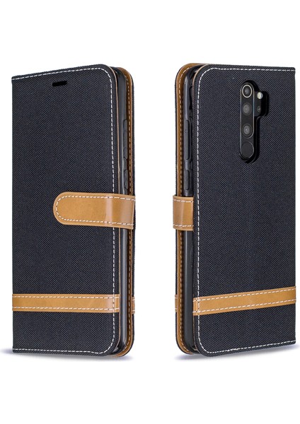 Xiaomi Redmi Note 8 Pro-Black Için Çeşitli Kot Ceza Deri Cüzdan Kılıfı (Yurt Dışından)