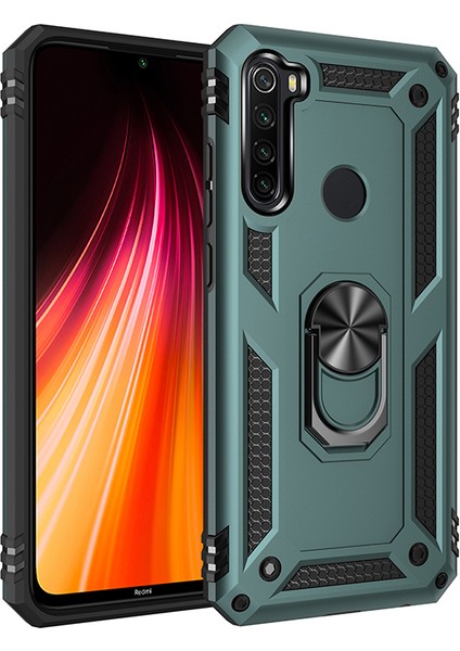 Hibrit Pc Tpu Kickstand Zırh Telefon Kabuğu Xiaomi Redmi Note 8t-Dark Green Için (Yurt Dışından)