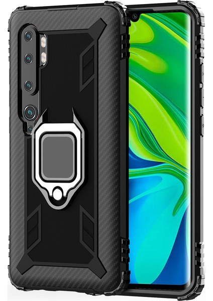 Parmak Kickstand Shockproof Tpu Cep Telefon Kılıfı Xiaomi Mi Note 10/note 10 Pro/cc9 Pro-Black (Yurt Dışından)