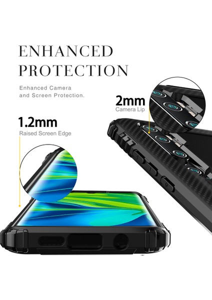 Parmak Kickstand Shockproof Tpu Cep Telefon Kılıfı Xiaomi Mi Note 10/note 10 Pro/cc9 Pro-Black (Yurt Dışından)