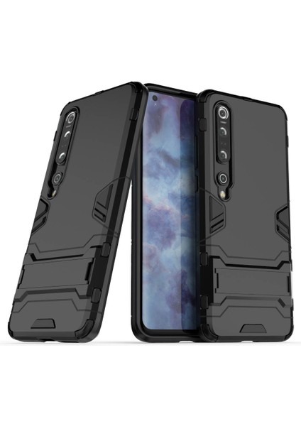 Xiaomi Mi 10 Pro-Black Için Kickstand ile Cool Guard Hibrid Pc+Tpu Mobil Kılıf (Yurt Dışından)