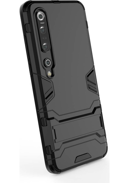 Xiaomi Mi 10 Pro-Black Için Kickstand ile Cool Guard Hibrid Pc+Tpu Mobil Kılıf (Yurt Dışından)