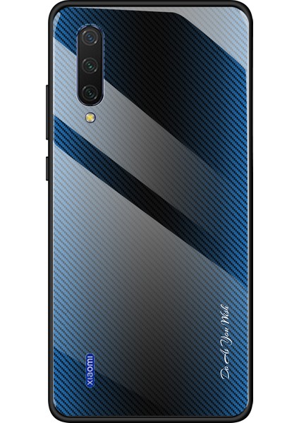 Doku Gradyan Temsilli Cam Geri+Xiaomi Mi Cc9/ Mi Cc9 Meitu Edition/ Mi 9 Lite-Blue Için Yumuşak Tpu Kenar Telefon Kapağı (Yurt Dışından)