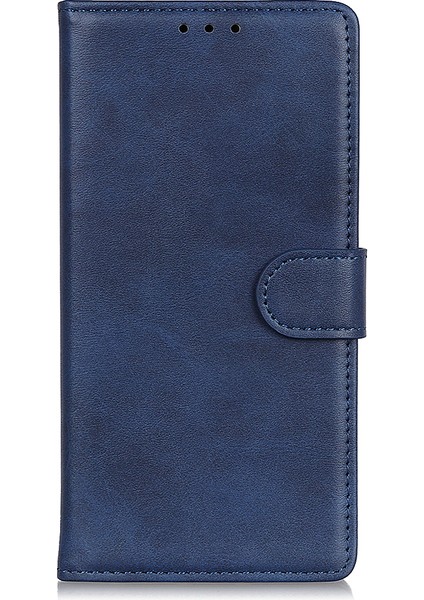 Mat Skin Pu Deri Cüzdan Kılıfı Xiaomi Redmi Not 8t-Mavi (Yurt Dışından)